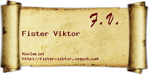 Fister Viktor névjegykártya